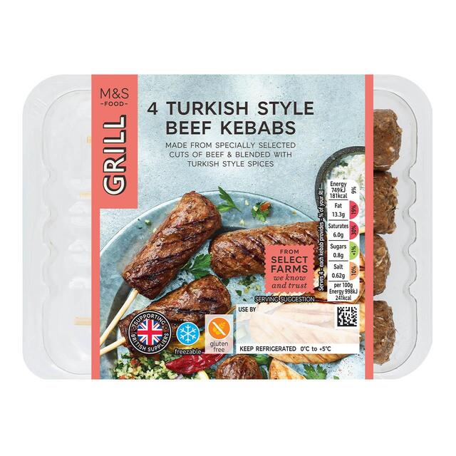 M&S 4 Turkish Style British Beef Kebabs thumbnail 2