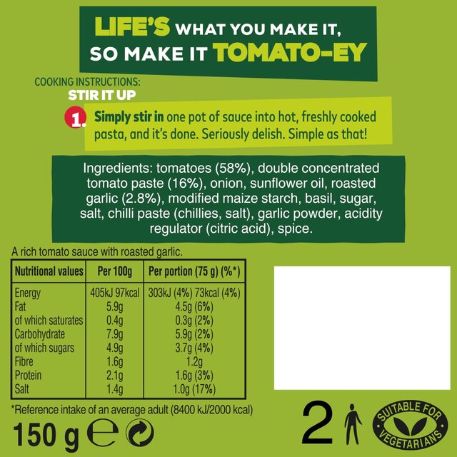 Dolmio Stir In Tomato & Garlic Pasta Sauce thumbnail 2
