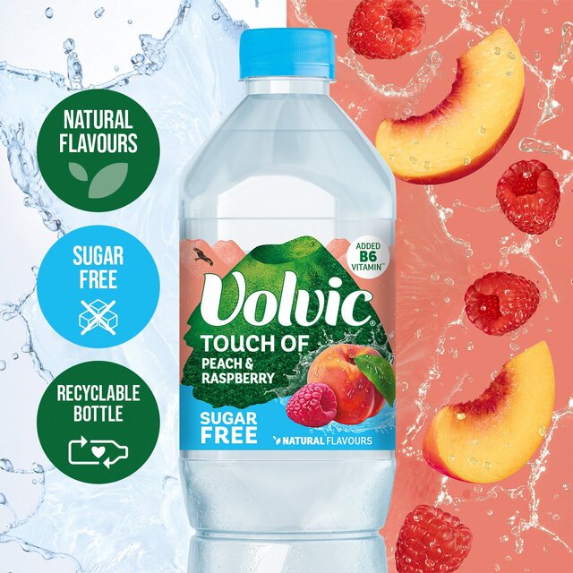 Volvic Touch of Fruit Peach & Raspberry Sugar Free Still Flavoured Water thumbnail 6