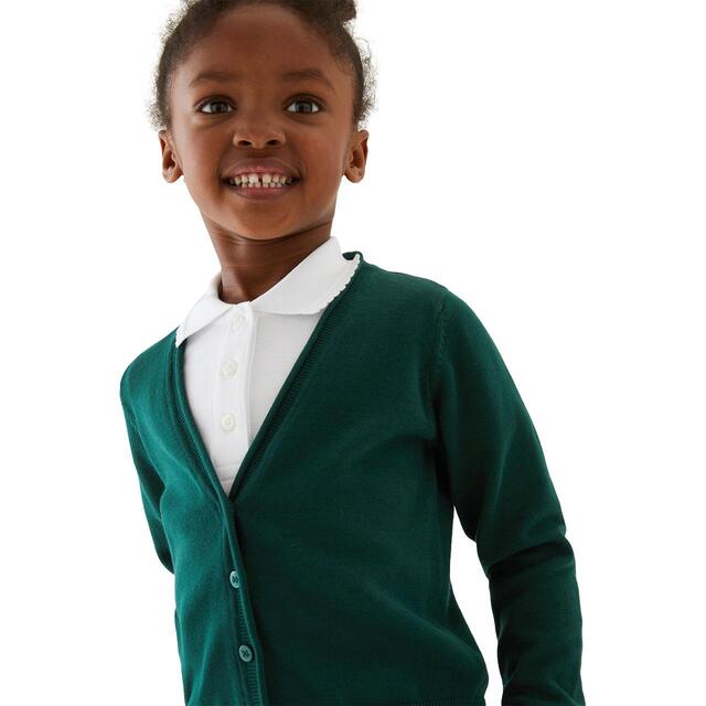 M&S Green 2pk Cotton Cardigan with Staynew 3-14 Years thumbnail 3
