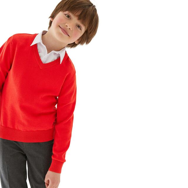 M&S Red Unisex 2Pk Cotton Jumper with Staynew 3-14 Y thumbnail 2