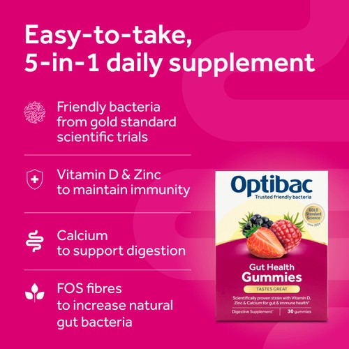 Optibac Probiotics Gut Health Gummies -  30 Gummies thumbnail 3