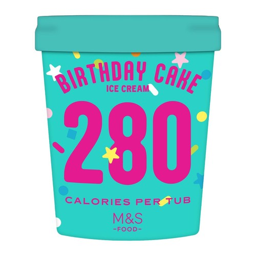 M&S Low Fat Birthday Cake Ice Cream