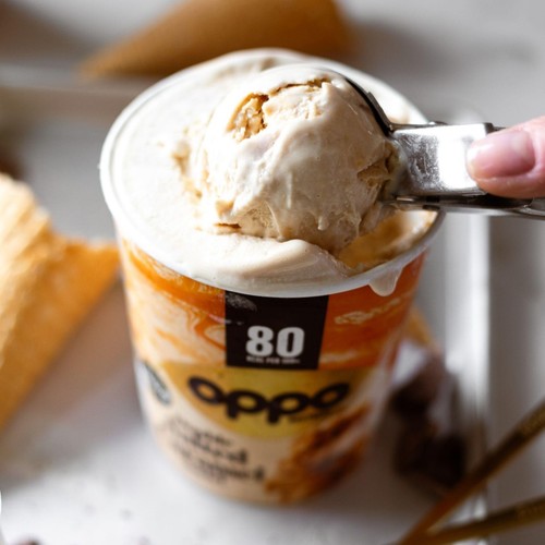 Oppo Double Salted Caramel Swirl Low Calorie Ice Cream Tub thumbnail 4