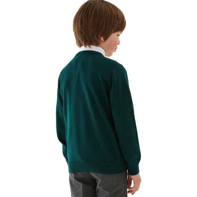 M&S Unisex 2Pk Green Cotton Jumper with Staynew 3-14 Y thumbnail 3