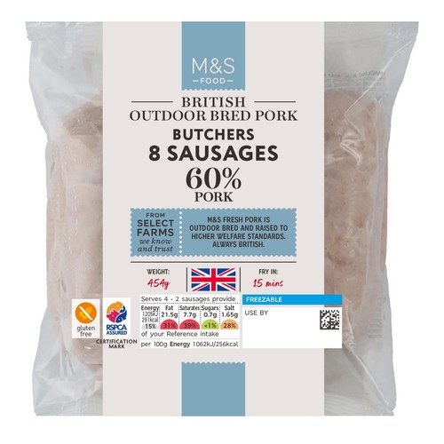 M&S Butchers 8 Pork Sausages thumbnail 2