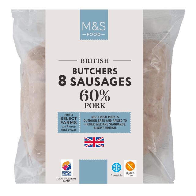 M&S Butchers 8 Pork Sausages
