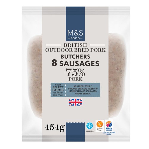 M&S Butchers 8 Pork Sausages