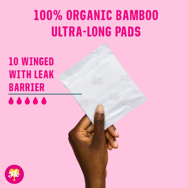 FLO Sanitary Bamboo Pads, Winged & Ultra-Long thumbnail 7