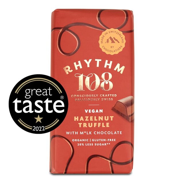 Rhythm 108 Swiss Vegan Hazelnut Truffle Bar with M'lk Chocolate