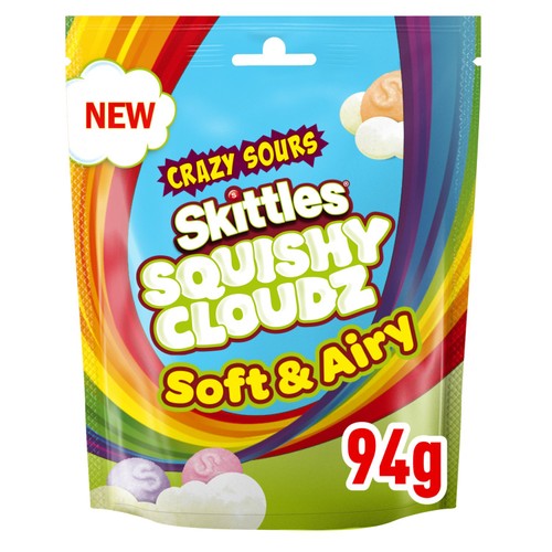 Skittles Squishy Cloudz Sour Sweets Fruit Flavoured  Sweets Pouch Bag thumbnail 2