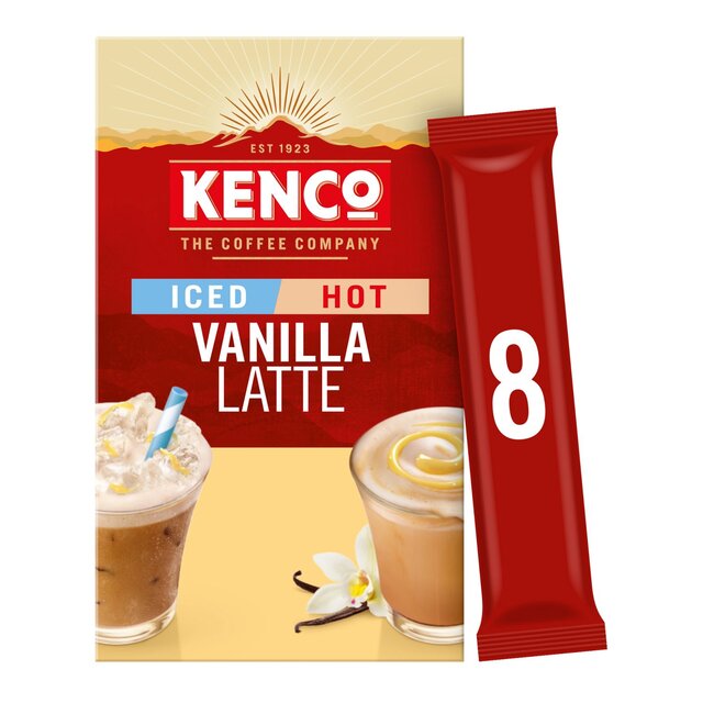 Kenco Vanilla Iced Hot Latte Instant Coffee 8 Sachets
