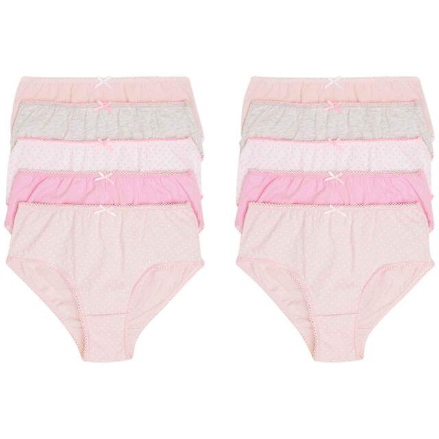 M&S Pink Spot Knickers, 7-8 Y