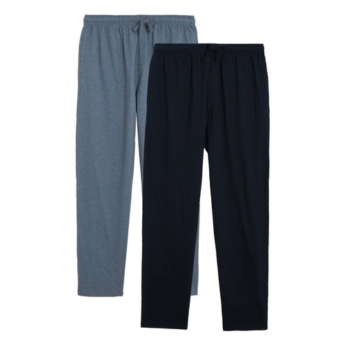 M&S 2 Pack Pure Cotton Pyjama Bottoms, M, Blue Mix