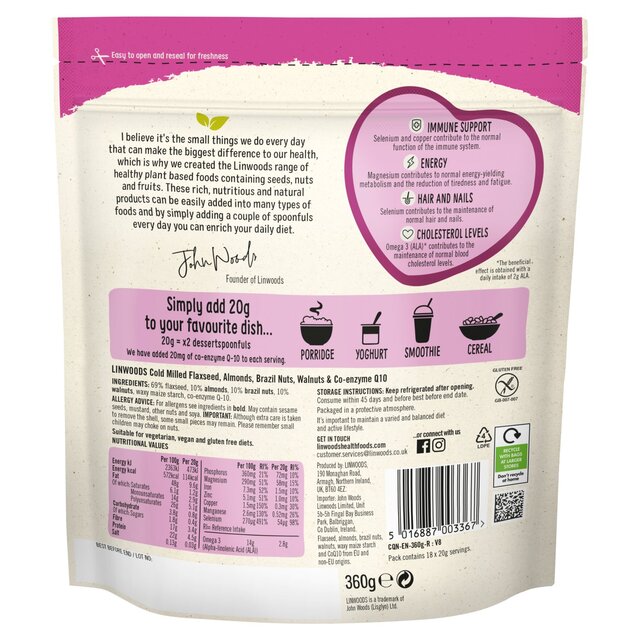 Linwoods Milled CO-Q10 Flaxseed, Almonds, Brazil & Walnuts thumbnail 4