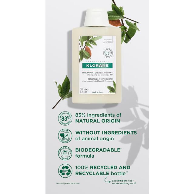 Klorane Nourishing & Repairing  Shampoo with Organic Cupuacu Butter thumbnail 4