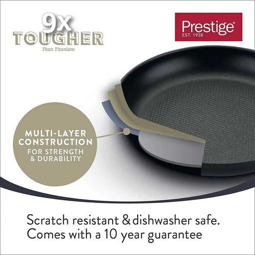 Prestige 9 x Tougher Aluminium Non Stick All Hob Frying Pan 21cm thumbnail 3