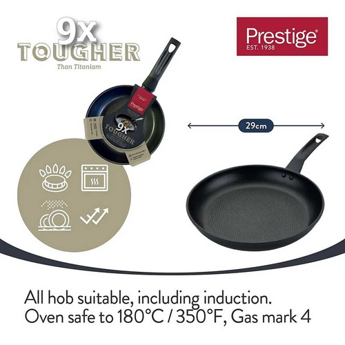 Prestige 9 x Tougher Aluminium Non Stick All Hob Frying Pan 29cm thumbnail 5