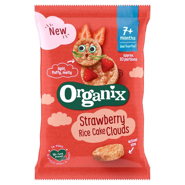 Organix Strawberry Rice Cake Clouds Organic Baby Snacks 7 months+