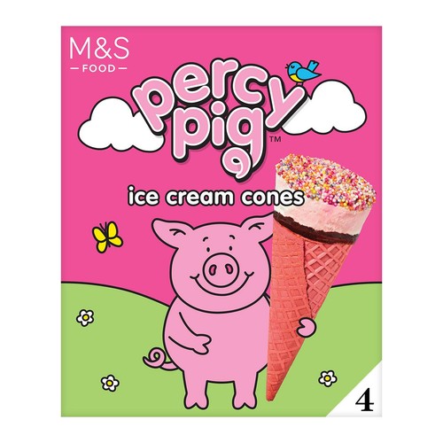 M&S 4 Percy Pig Ice Cream Cones
