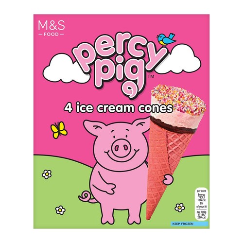 M&S 4 Percy Pig Ice Cream Cones thumbnail 2