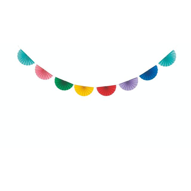 Colourful Scalloped Paper Fan Garland thumbnail 3