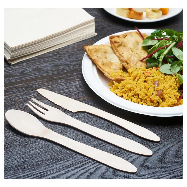 BioPak Wooden Cutlery For 6 People thumbnail 4