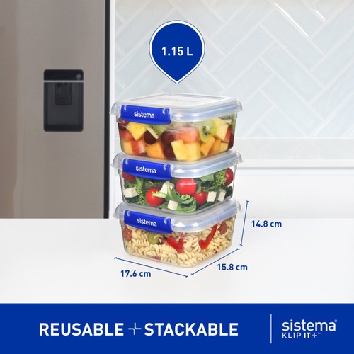 Sistema To Go Lunch Box 3 Pack Leakproof Food Containers thumbnail 2