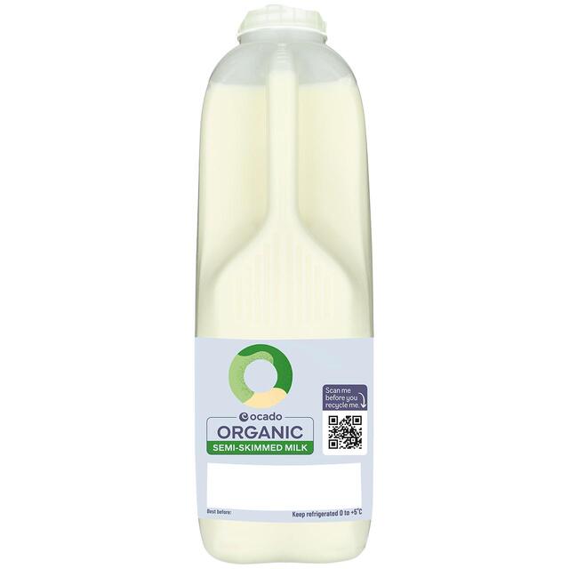 Ocado Organic British Semi Skimmed Milk 2 Pints thumbnail 2