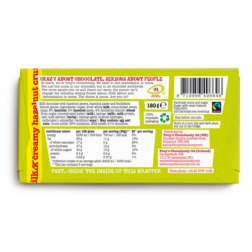 Tony's Chocolonely Milk Creamy Hazelnut Crunch thumbnail 3