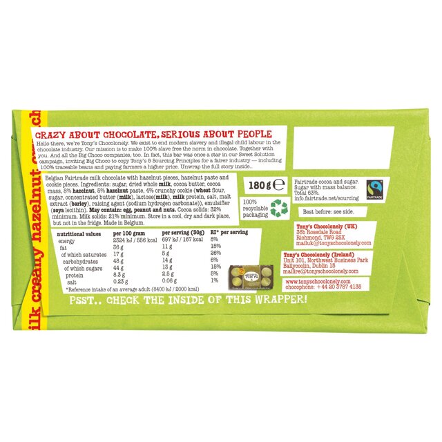 Tony's Chocolonely Milk Creamy Hazelnut Crunch thumbnail 2