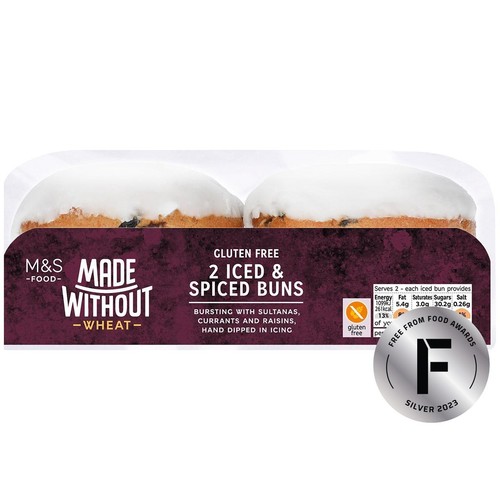 M&S Made Without 2 Iced & Spiced Buns