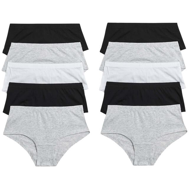 10P Plain Briefs Black Mix, 5-12 Y