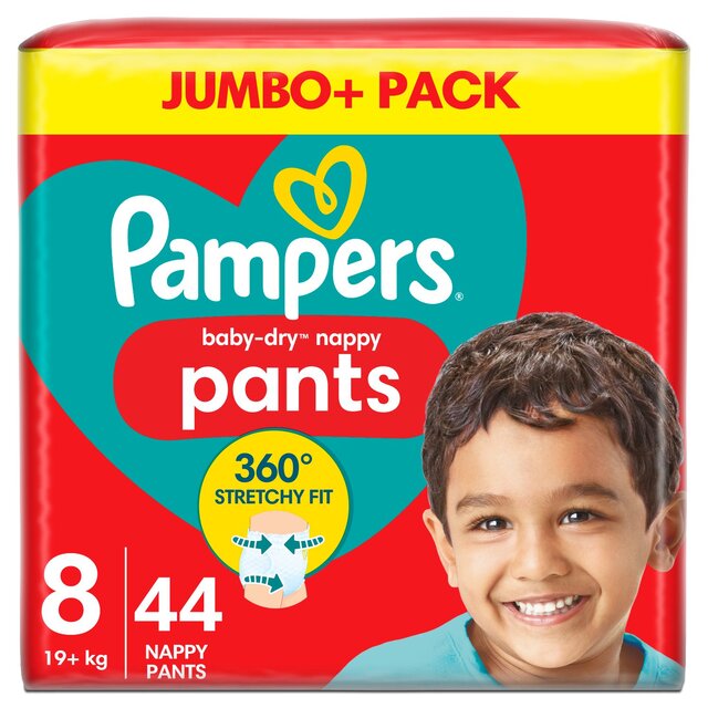 Pampers Baby-Dry Nappy Pants Size 8 (17kg+) Jumbo Pack