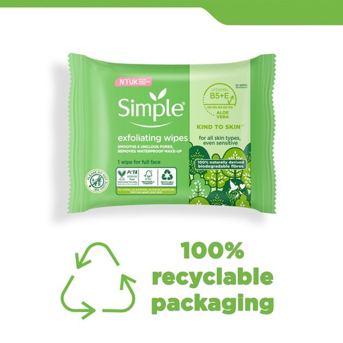 Simple Biodegradable Exfoliating Wipes thumbnail 2