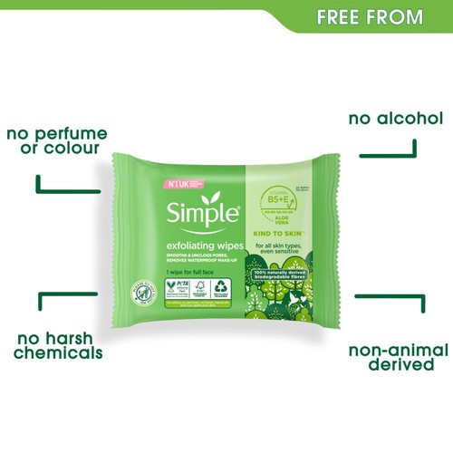 Simple Biodegradable Exfoliating Wipes thumbnail 3