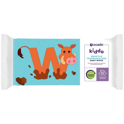 Ocado Kiddo Sensitive Fragrance Free Baby Wipes, Jumbo thumbnail 3