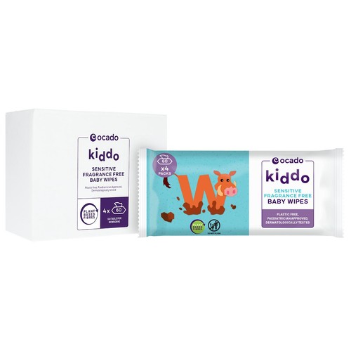 Ocado Kiddo Sensitive Fragrance Free Baby Wipes, Multipack