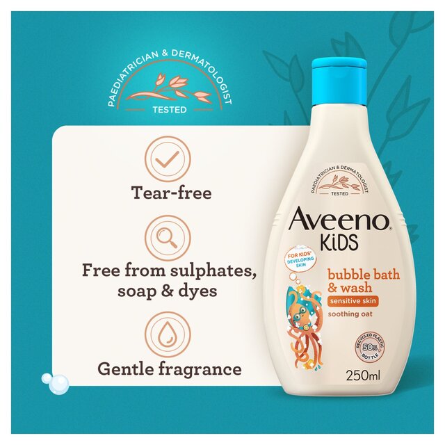Aveeno Kids Bubble Bath and Wash with Soothing Oat for Sensitive Skin thumbnail 3