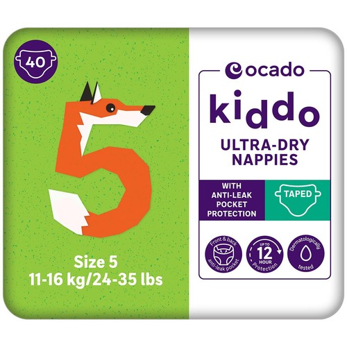 Ocado Kiddo Ultra-Dry Nappies Size 5 (11-16kg) thumbnail 2