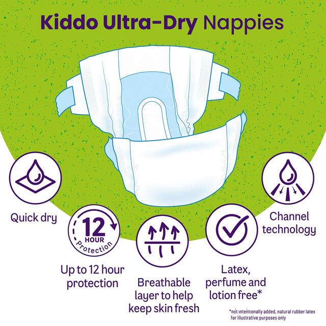 Ocado Kiddo Ultra-Dry Nappies Size 5 (11-16kg) thumbnail 2