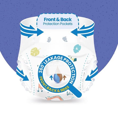 Ocado Kiddo Ultra-Dry Nappies Size 4 (7-14kg) thumbnail 5