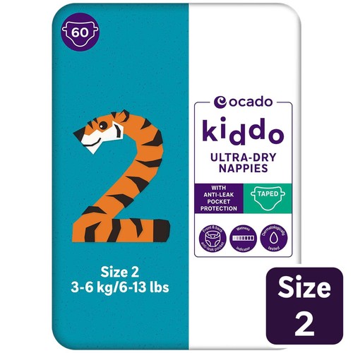 Ocado Kiddo Ultra-Dry Nappies Size 2 (3-6kg)