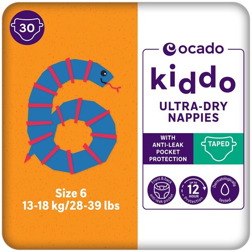 Ocado Kiddo Ultra-Dry Nappies Size 6 (13-18kg) thumbnail 2