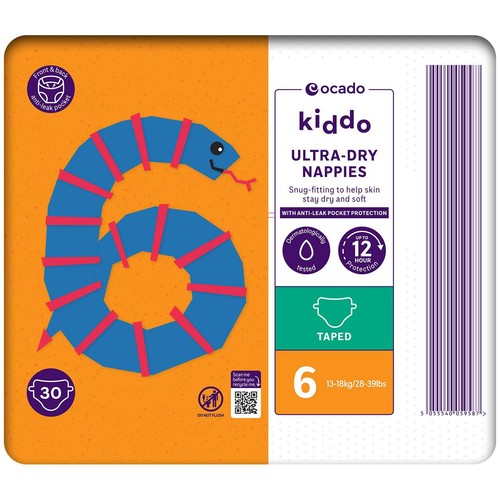 Ocado Kiddo Ultra-Dry Nappies Size 6 (13-18kg) thumbnail 3