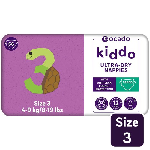 Ocado Kiddo Ultra-Dry Nappies Size 3 (4-9kg)