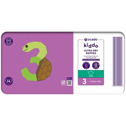 Ocado Kiddo Ultra-Dry Nappies Size 3 (4-9kg) thumbnail 3