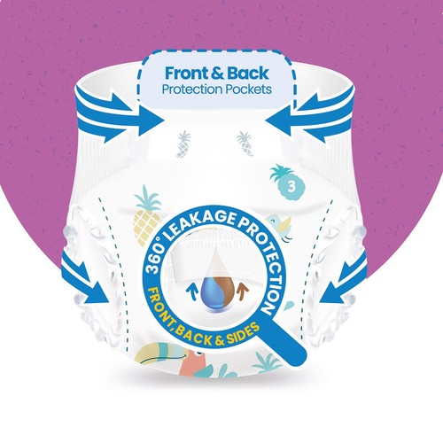 Ocado Kiddo Ultra-Dry Nappies Size 3 (4-9kg) thumbnail 5