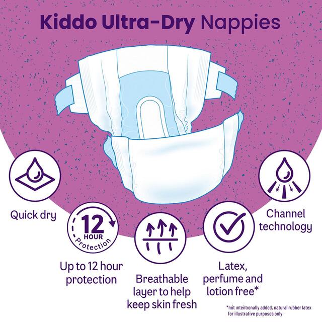 Ocado Kiddo Ultra-Dry Nappies Size 3 (4-9kg) thumbnail 2