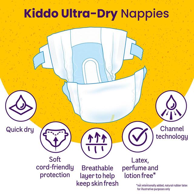 Ocado Kiddo Ultra-Dry Nappies Size 1 (2-5kg) thumbnail 2